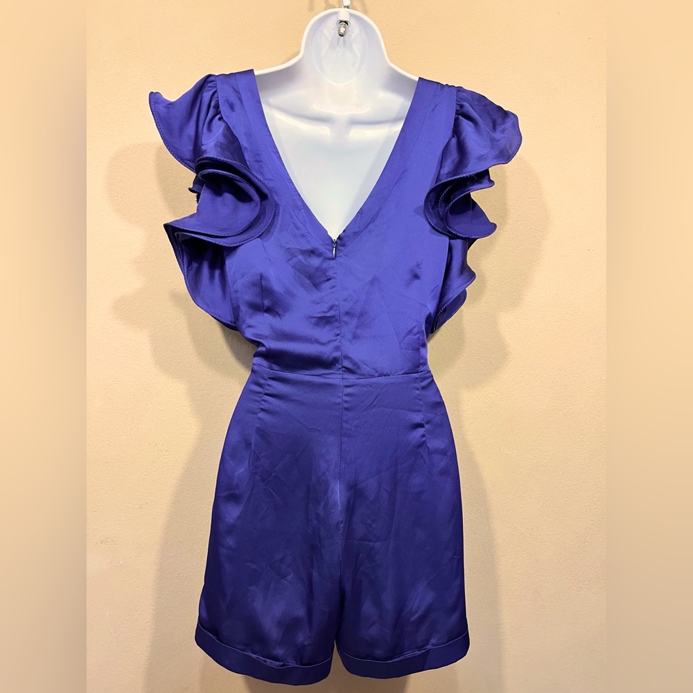 Ark & Co. Purple Ruffle Romper - Picture 3 of 7